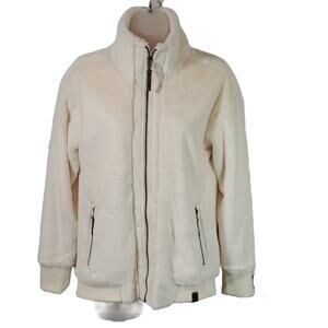 Liv Outdoor Soft Faux Fur Off-White Zip Up Jacket SZ S